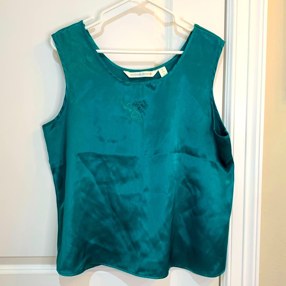 Victoria’s Secret Satin Pajama Set Emerald Green Size Medium - Picture 2 of 10